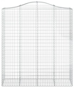 2 db íves horganyzott vas gabion kosár 200x50x220/240 cm