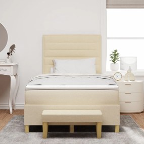 Box Spring ágy matraccal &amp; pad krém 120x190 cm szövet