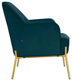 Zöldeskék bársony fotel Runa - Støraa