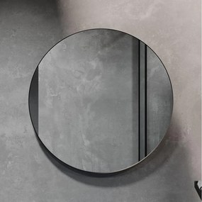 BORGSTED fürdőszobai tükör, átm. 80 cm, fekete
