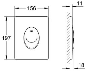 GROHE 38505SH0 - SKATE AIR nyomólap 156 × 197 mm fehér