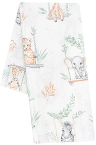 Flanel pelenka nyomtatott mintával New Baby ZOO