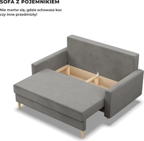 Etna kanapé, bársony, bonell töltet, világosszürke