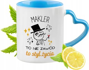 Brókernek Kék Bögre Szív Alakú Füllel Ajándék