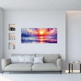 Kép - Színes művészi naplemente (120x50 cm)