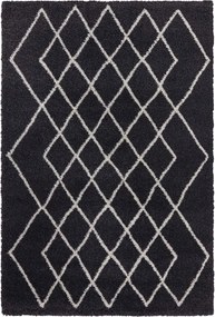 Fekete-fehér shaggy boho szőnyeg 80x150cm