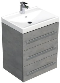 SAT Cube Way Fürdőszobaszekrény mosdóval 60x76,5x46 cm beton matt CUBE46603BEVER