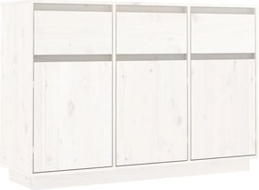 vidaXL fehér tömör fenyőfa tálalószekrény 110 x 34 x 75 cm