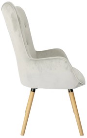 Világosszürke bársonyszék COZY