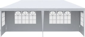Outsunny Kerti Pavilon Leszedhető Oldalfalakkal 6x3 m Napernyő Pavilon 4 Áttetsző Ablakkal, 12 Lejárati Nyílással és Anti-UV Acélváz Téli Időjárásálló