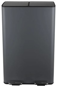 Sötétszürke acél szelektív pedálos szemetes 2x30 l Aliya – Spirella