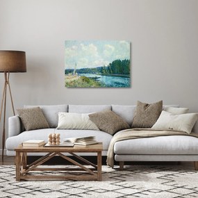 Üveg kép - Alfred Sisley, The Banks of the Oise, reprodukciók (70x50 cm)