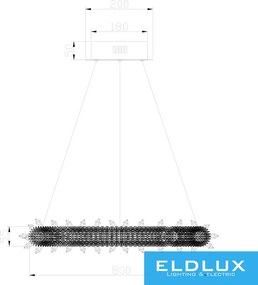 ELDLUX ELDAMARILL kristályüveg függeszték D800 112W CCT