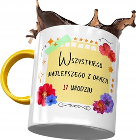 Sárga Bögre Születésnapra 17 17. 17. Ajándék Nyomtatott Fotóval