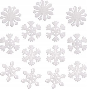 Fluoreszkáló hópehely 3cm 4 minta öntapadós szettben 50db