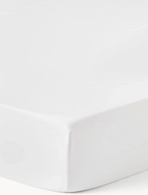 Westwing Comfort pamut-szatén gumis lepedő fehér 140 x 200
