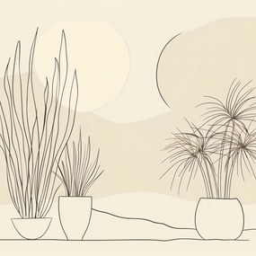 Poszter 100x100cm Növényzet pasztellben