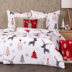 4Home Cute reindeer mikroflanel ágyneműhuzat, 140 x 220 cm, 70 x 90 cm