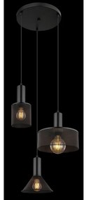 Globo 15648-3H - Csillár zsinóron JEDD 3xE27/60W/230V fekete