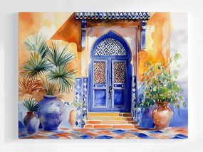 Vászonkép Canvas Arab Építészet Marokkó Ajtó Kerámia 100x75