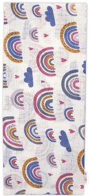Baby Nellys Minőségi pamut pelenka - Tetra Premium, 70x80 cm - Szivárvány, rózsaszín/kék