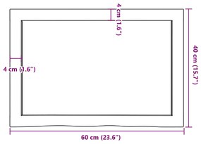 világosbarna kezelt tömör tölgyfa fali polc 60x40x(2-4) cm