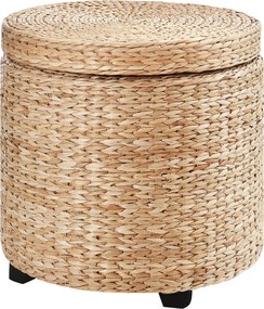 HOMCOM Tároló Puff lábnak, 43 x 43 x 43 cm Khaki | Aosom