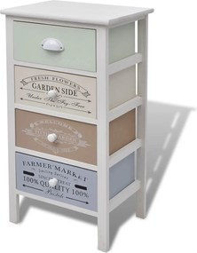 vidaXL 4 fiókos francia stílusú fa tárolószekrény