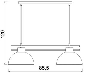 Csillár zsinóron ESTATE 2xE27/15W/230V zöld