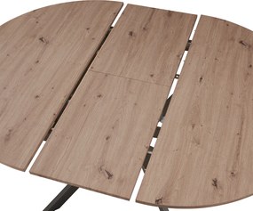 Kihúzható étkezőasztal, artisan tölgy/fekete, 100x100-140x75 cm, ABERO TYP 1