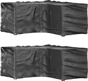vidaXL 2 db L-alakú kerti bútorhuzat 16 fűzőlyukkal 215x215x90 cm
