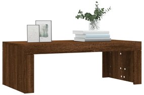 Barna tölgyszínű szerelt fa dohányzóasztal 102 x 50 x 36 cm