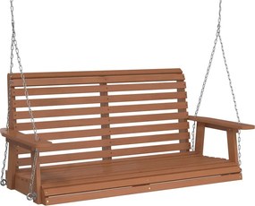 vidaXL barna tömör fenyőfa kerti hintapad fém láncokkal