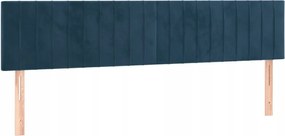 Fejtámlák ágyhoz, 2 db, sötétkék, 80x5x78/88cm bársony