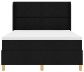 Boxspring Ágy Matracokkal Fekete 140x200 cm Szövet
