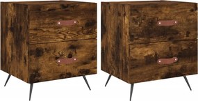 vidaXL 2 db füstös tölgy színű szerelt fa éjjeliszekrény 40x35x47,5 cm