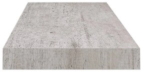 4 db betonszürke MDF lebegő fali polc 60 x 23,5 x 3,8 cm