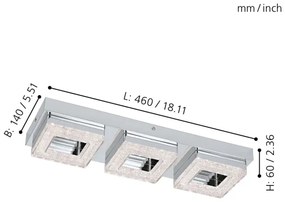 Eglo 95656 - FRADELO LED mennyezeti lámpa 3x4W 230V