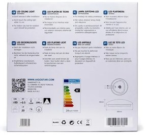 Aigostar - LED Mennyezeti lámpa érzékelővel LED/24W/230V 3000K