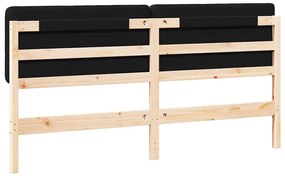 Kárpitozott fejtámla Barna és fekete 200 cm Tömör fenyőfa