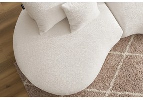 Fehér buklé szövet kanapé 260 cm Saint-Germain – Bobochic Paris