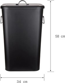 BINSTER szemetes vödör, fekete 41 Liter