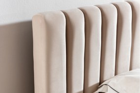 Nicole franciaágy 140x200 tárolóval - bézs Velluto 2 bársony