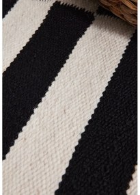 Fekete-fehér kétoldalas kézi szövésű gyapjú szőnyeg 200x300 cm Donna – Hanse Home