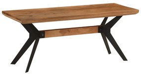 tömör akácfa és acél étkezőpad 110x40x46 cm