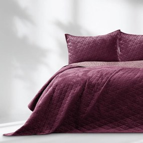 Sötét rózsaszín bársony steppelt ágytakaró 220x240 cm Laila – AmeliaHome