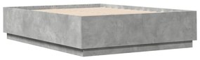 betonszürke szerelt fa ágykeret 150 x 200 cm