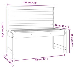 tömör fenyőfa kerti pad 109 cm