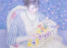 Kép - Frederick Carl Frieseke,  The Basket of Flowers, reprodukciók (70x50 cm)