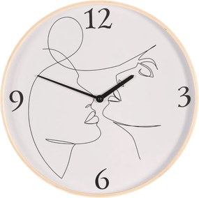 Falióra 40 cm átmérő, MDF fa kerettel, arc mintával